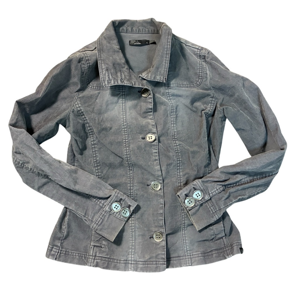 PrAna Women’s Grey Corduroy Jacket Small Organic Cotton